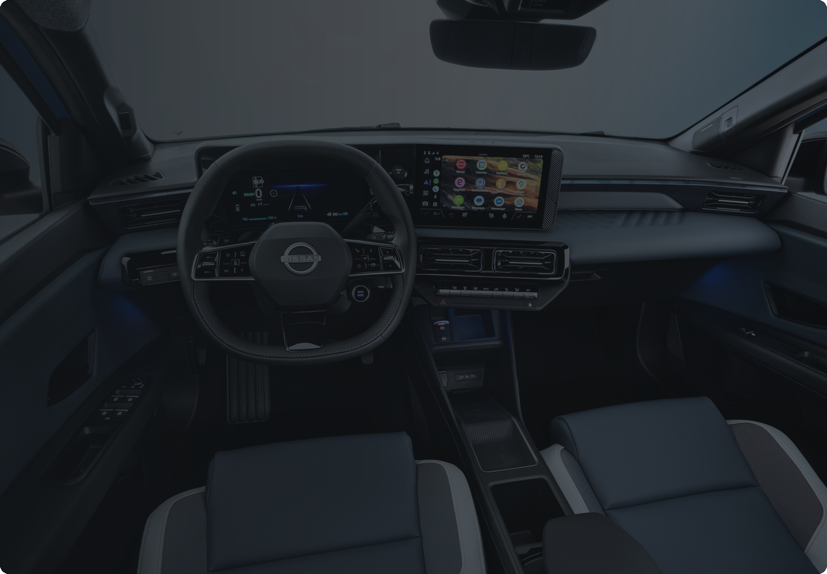 Interior de um Nissan elétrico